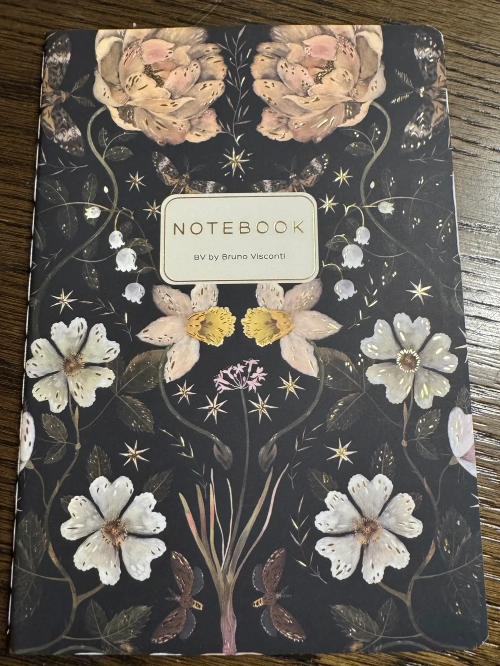 BV by Bruno Visconti A5 Journal Night Garden Gold Foil NEW